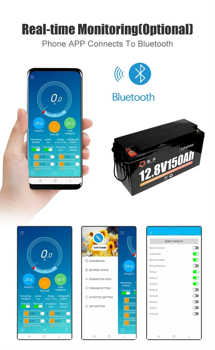 LVWO-12V 12.8V 150Ah LiFePO4 Lithium Battery